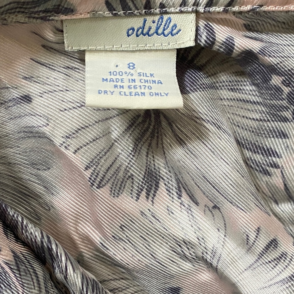 Anthropologie odille Floral Blouse - Pink mint green and Gray size 8 - Picture 6 of 8